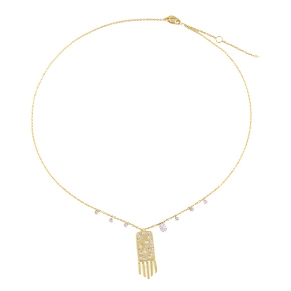 Meira T 14K Diamond Starburst & Fringe Necklace - Picture 1 of 6